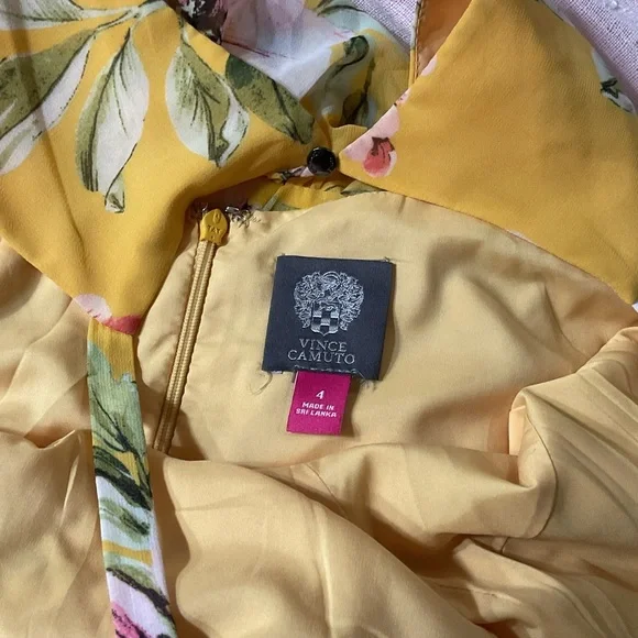 Vince Camuto Yellow Asymmetrical Ruffled Sundress - Picture 11 of 11